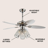 Olive 42" 3-Light Crystal LED Ceiling Fan With Remote