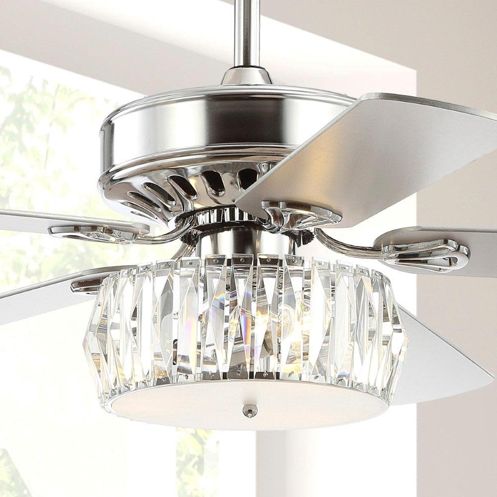 Swiftie 52" 3-Light Crystal Prism Drum LED Ceiling Fan With Remote