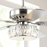 Swiftie 52" 3-Light Crystal Prism Drum LED Ceiling Fan With Remote