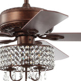 Crimson 52" 3-Light Crystal LED Fan With Remote