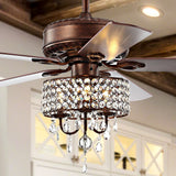 Crimson 52" 3-Light Crystal LED Fan With Remote