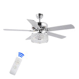 Kristin 52" Crystal/Metal Modern Glam Drum LED Ceiling Fan With Remote