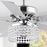 Kristin 52" Crystal/Metal Modern Glam Drum LED Ceiling Fan With Remote