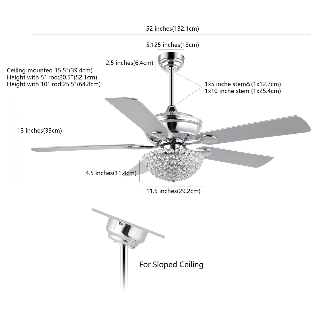 Dennis 52" Traditional Transitional Iron LED CEILING FAN