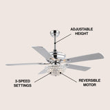 Dennis 52" Traditional Transitional Iron LED CEILING FAN