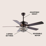 Dennis 52" Traditional Transitional Iron LED CEILING FAN