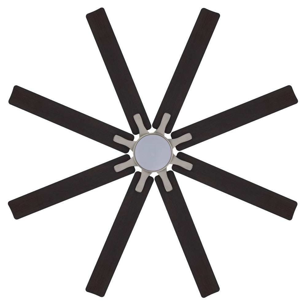 Harbor 66" Contemporary Industrial Iron/Plastic Mobile-App/Remote-Controlled 6-Speed Ceiling Fan with Integrated LED Light
