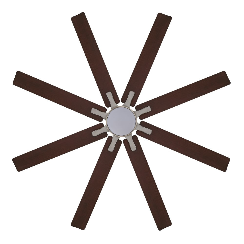 Harbor 66" Contemporary Industrial Iron/Plastic Mobile-App/Remote-Controlled 6-Speed Ceiling Fan with Integrated LED Light
