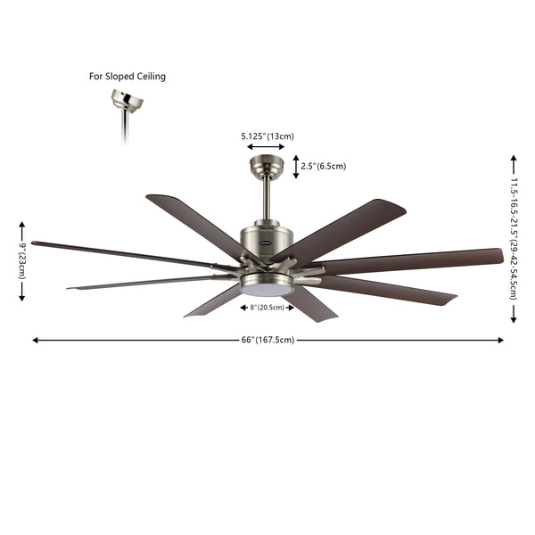 Dimension Image Nickel/Neutral Brown Wood Finish / 1 Light