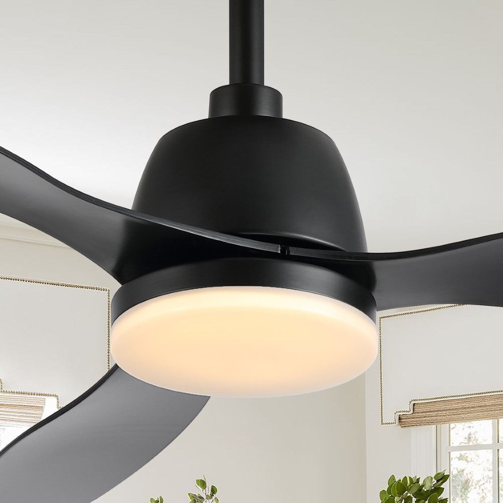 Dolly 52" Classic Industrial Iron/Plastic Mobile-App/Remote-Controlled 6-Speed Propeller Integrated LED Ceiling Fan