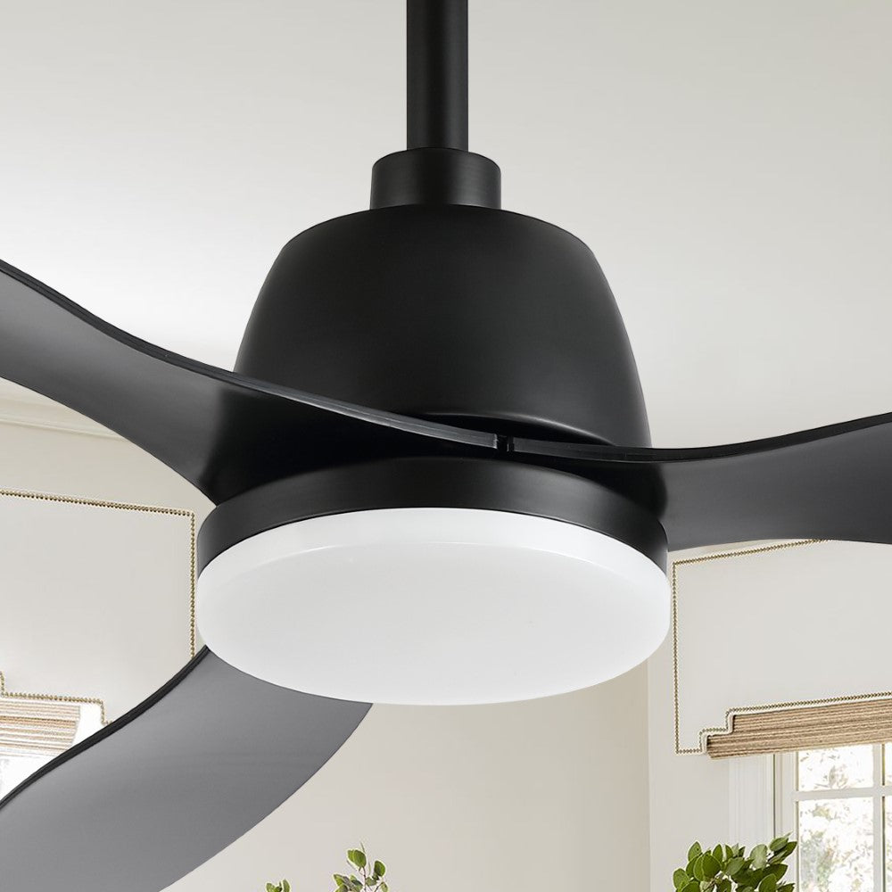 Dolly 52" Classic Industrial Iron/Plastic Mobile-App/Remote-Controlled 6-Speed Propeller Integrated LED Ceiling Fan