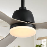Dolly 52" Classic Industrial Iron/Plastic Mobile-App/Remote-Controlled 6-Speed Propeller Integrated LED Ceiling Fan