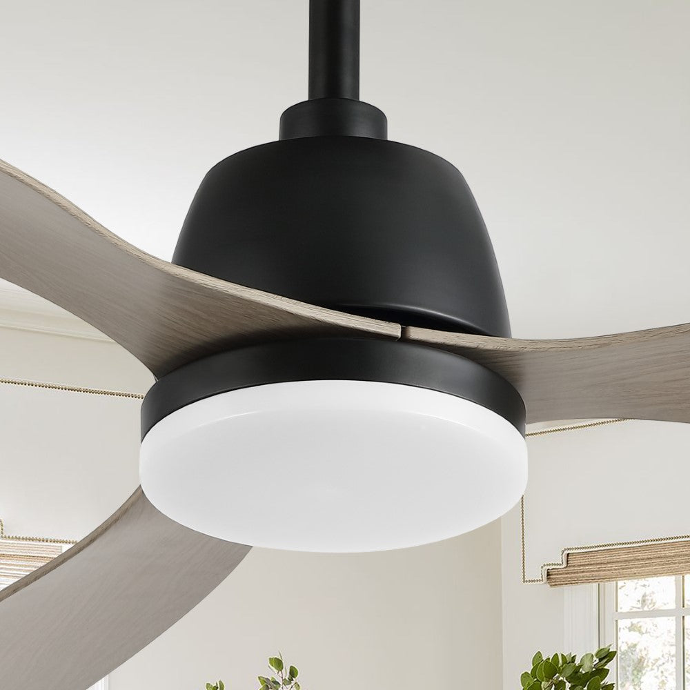 Dolly 52" Classic Industrial Iron/Plastic Mobile-App/Remote-Controlled 6-Speed Propeller Integrated LED Ceiling Fan
