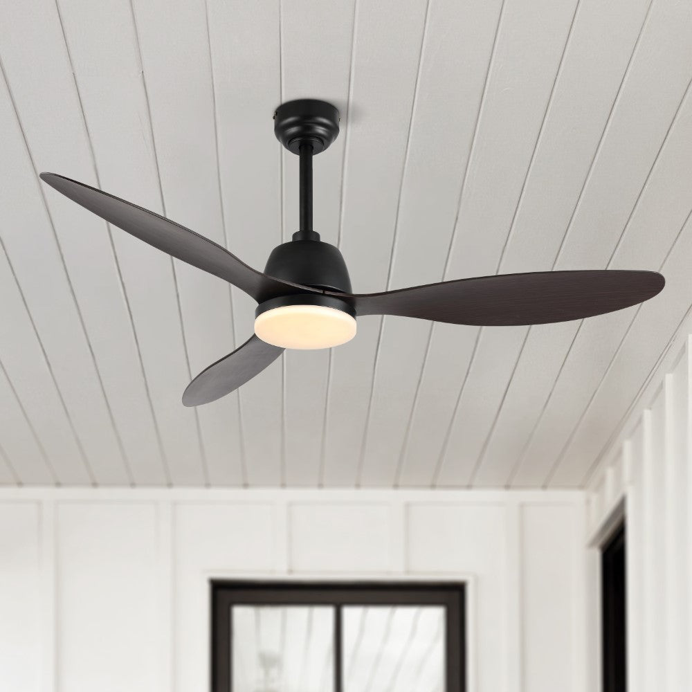Dolly 52" Classic Industrial Iron/Plastic Mobile-App/Remote-Controlled 6-Speed Propeller Integrated LED Ceiling Fan