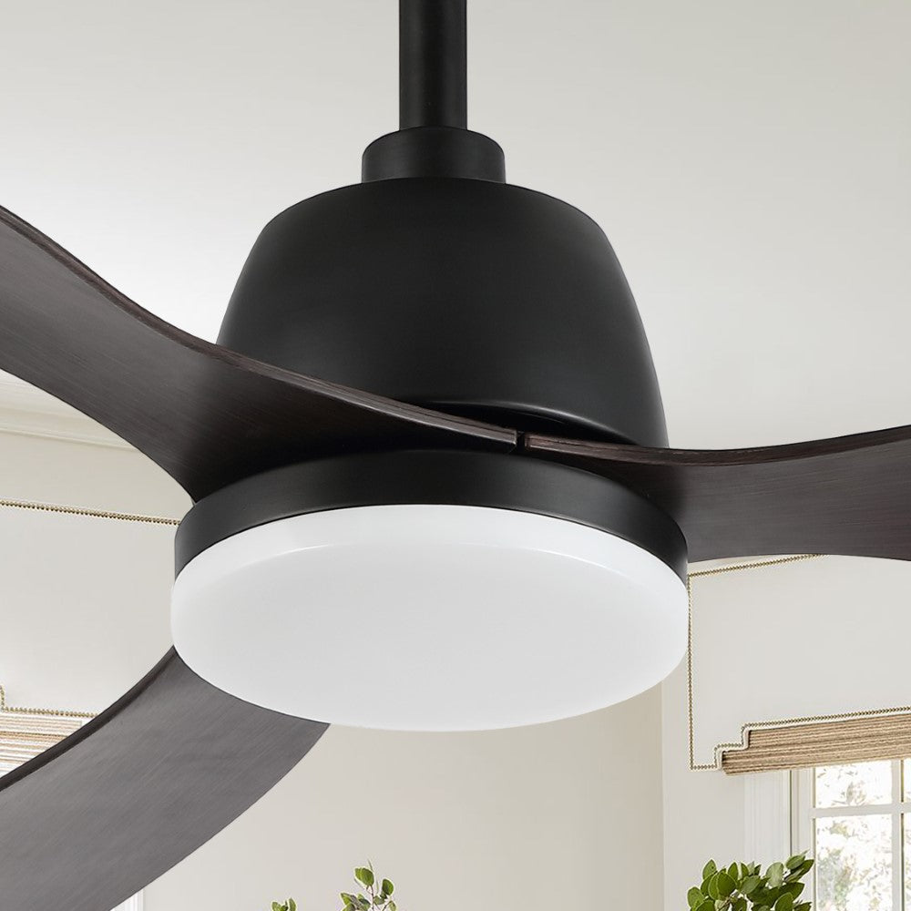 Dolly 52" Classic Industrial Iron/Plastic Mobile-App/Remote-Controlled 6-Speed Propeller Integrated LED Ceiling Fan