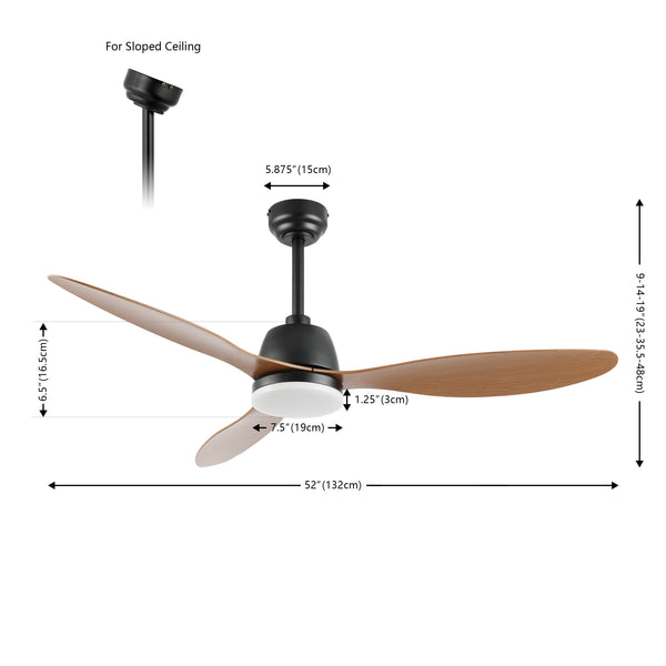 Dimension Image Light Brown Wood Finish / 1 Light