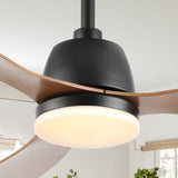Dolly 52" Classic Industrial Iron/Plastic Mobile-App/Remote-Controlled 6-Speed Propeller Integrated LED Ceiling Fan