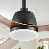 Dolly 52" Classic Industrial Iron/Plastic Mobile-App/Remote-Controlled 6-Speed Propeller Integrated LED Ceiling Fan