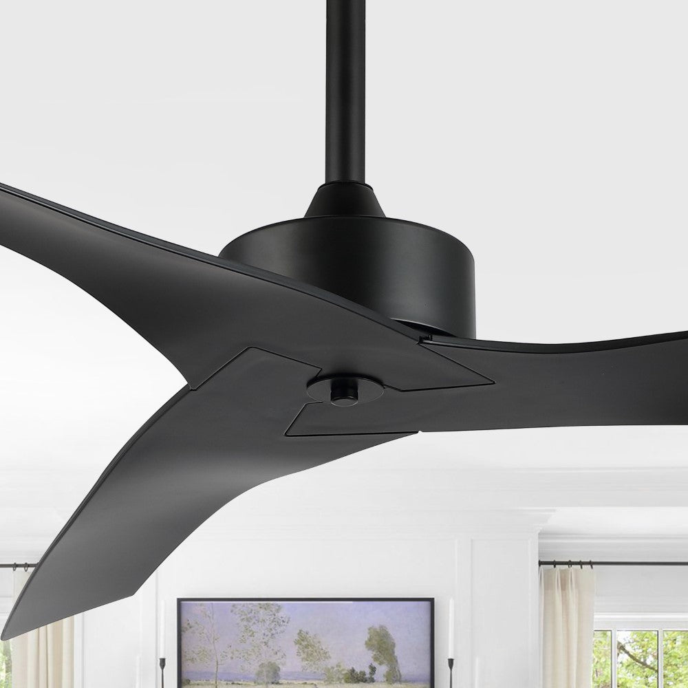 Roboto 50" Modern Minimalist Iron/Plastic Mobile-App/Remote-Controlled 6-Speed Razor Ceiling Fan