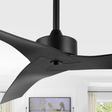 Roboto 50" Modern Minimalist Iron/Plastic Mobile-App/Remote-Controlled 6-Speed Razor Ceiling Fan