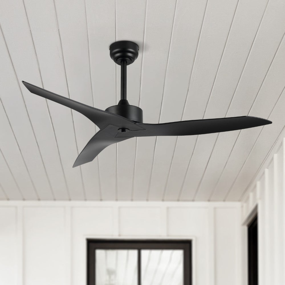 Roboto 50" Modern Minimalist Iron/Plastic Mobile-App/Remote-Controlled 6-Speed Razor Ceiling Fan