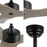 Roboto 50" Modern Minimalist Iron/Plastic Mobile-App/Remote-Controlled 6-Speed Razor Ceiling Fan