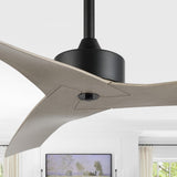 Roboto 50" Modern Minimalist Iron/Plastic Mobile-App/Remote-Controlled 6-Speed Razor Ceiling Fan