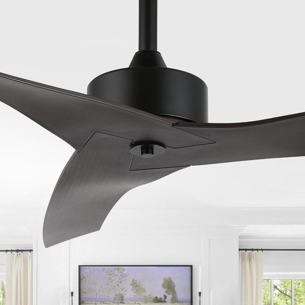 Roboto 50" Modern Minimalist Iron/Plastic Mobile-App/Remote-Controlled 6-Speed Razor Ceiling Fan