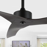 Roboto 50" Modern Minimalist Iron/Plastic Mobile-App/Remote-Controlled 6-Speed Razor Ceiling Fan