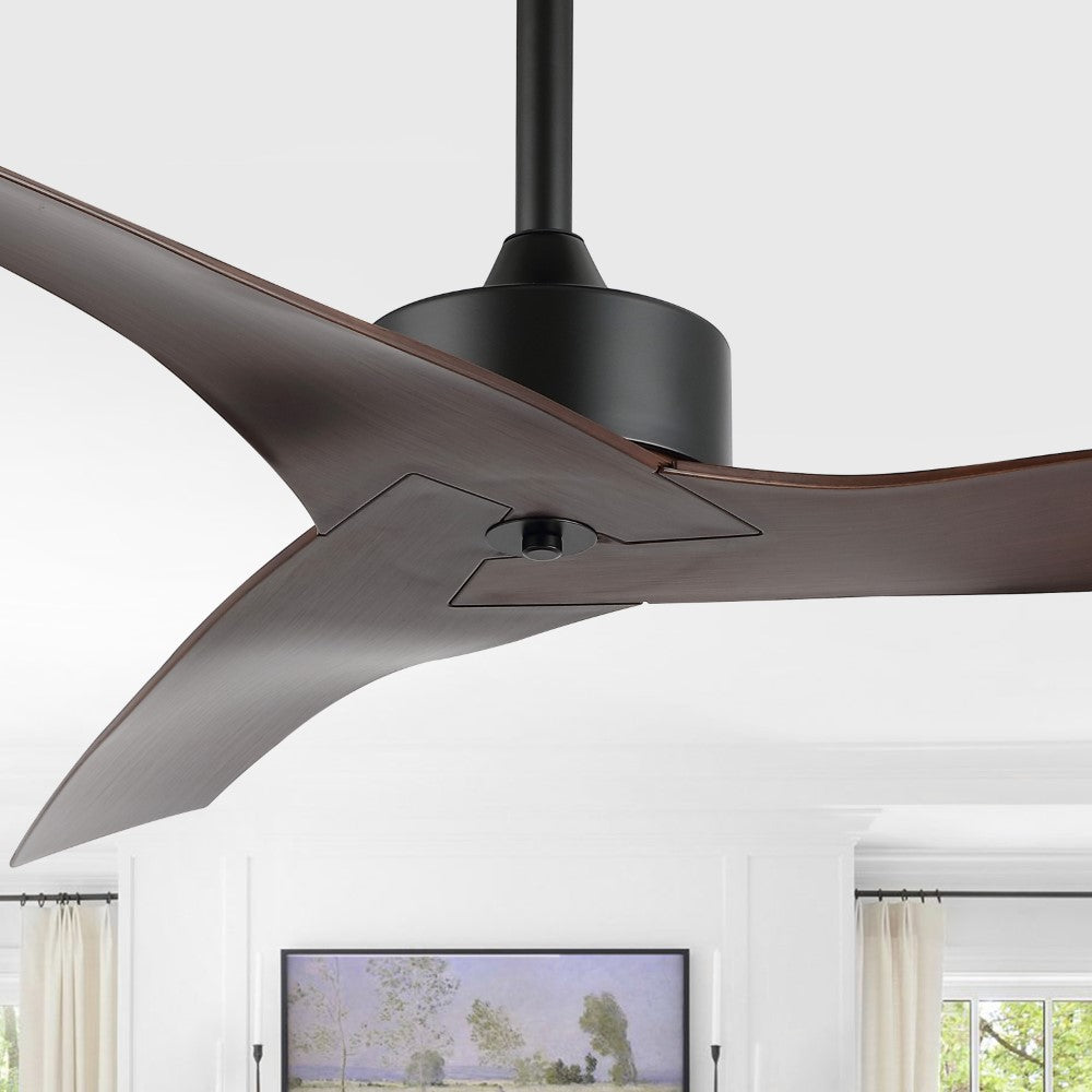 Roboto 50" Modern Minimalist Iron/Plastic Mobile-App/Remote-Controlled 6-Speed Razor Ceiling Fan