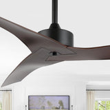 Roboto 50" Modern Minimalist Iron/Plastic Mobile-App/Remote-Controlled 6-Speed Razor Ceiling Fan