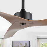 Roboto 50" Modern Minimalist Iron/Plastic Mobile-App/Remote-Controlled 6-Speed Razor Ceiling Fan