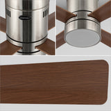 Pauly 52" Contemporary Minimalist Iron/Acrylic Mobile-App/Remote-Controlled 6-Speed Integrated LED Ceiling Fan
