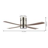Pauly 52" Contemporary Minimalist Iron/Acrylic Mobile-App/Remote-Controlled 6-Speed Integrated LED Ceiling Fan
