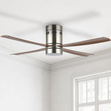 Pauly 52" Contemporary Minimalist Iron/Acrylic Mobile-App/Remote-Controlled 6-Speed Integrated LED Ceiling Fan