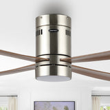 Pauly 52" Contemporary Minimalist Iron/Acrylic Mobile-App/Remote-Controlled 6-Speed Integrated LED Ceiling Fan