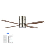 Pauly 52" Contemporary Minimalist Iron/Acrylic Mobile-App/Remote-Controlled 6-Speed Integrated LED Ceiling Fan