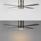 Pauly 52" Contemporary Minimalist Iron/Acrylic Mobile-App/Remote-Controlled 6-Speed Integrated LED Ceiling Fan