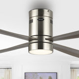 Pauly 52" Contemporary Minimalist Iron/Acrylic Mobile-App/Remote-Controlled 6-Speed Integrated LED Ceiling Fan