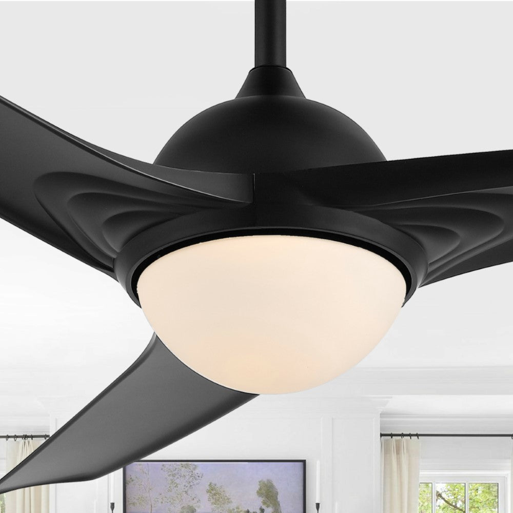 Marissa 52" Contemporary Industrial Iron/Plastic Mobile-App/Remote-Controlled 6-Speed Propeller Integrated LED Ceiling Fan