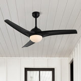 Marissa 52" Contemporary Industrial Iron/Plastic Mobile-App/Remote-Controlled 6-Speed Propeller Integrated LED Ceiling Fan