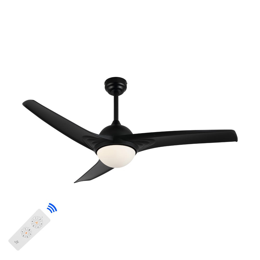 Marissa 52" Contemporary Industrial Iron/Plastic Mobile-App/Remote-Controlled 6-Speed Propeller Integrated LED Ceiling Fan