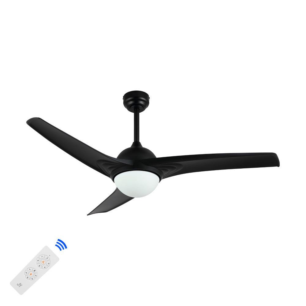 Marissa 52" Contemporary Industrial Iron/Plastic Mobile-App/Remote-Controlled 6-Speed Propeller Integrated LED Ceiling Fan