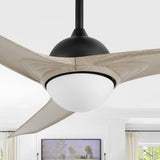 Marissa 52" Contemporary Industrial Iron/Plastic Mobile-App/Remote-Controlled 6-Speed Propeller Integrated LED Ceiling Fan