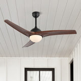 Marissa 52" Contemporary Industrial Iron/Plastic Mobile-App/Remote-Controlled 6-Speed Propeller Integrated LED Ceiling Fan