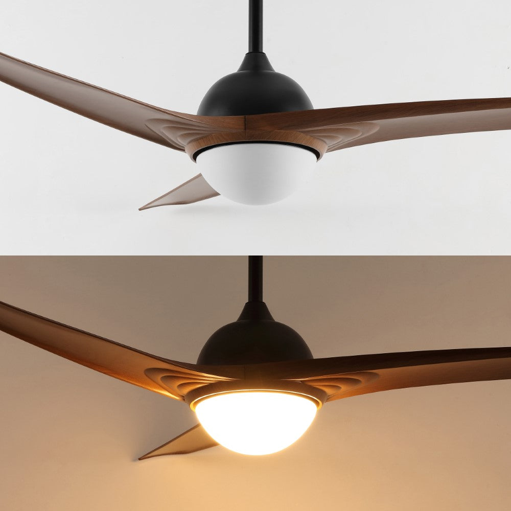 Marissa 52" Contemporary Industrial Iron/Plastic Mobile-App/Remote-Controlled 6-Speed Propeller Integrated LED Ceiling Fan