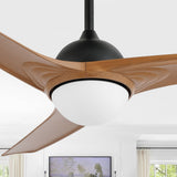 Marissa 52" Contemporary Industrial Iron/Plastic Mobile-App/Remote-Controlled 6-Speed Propeller Integrated LED Ceiling Fan