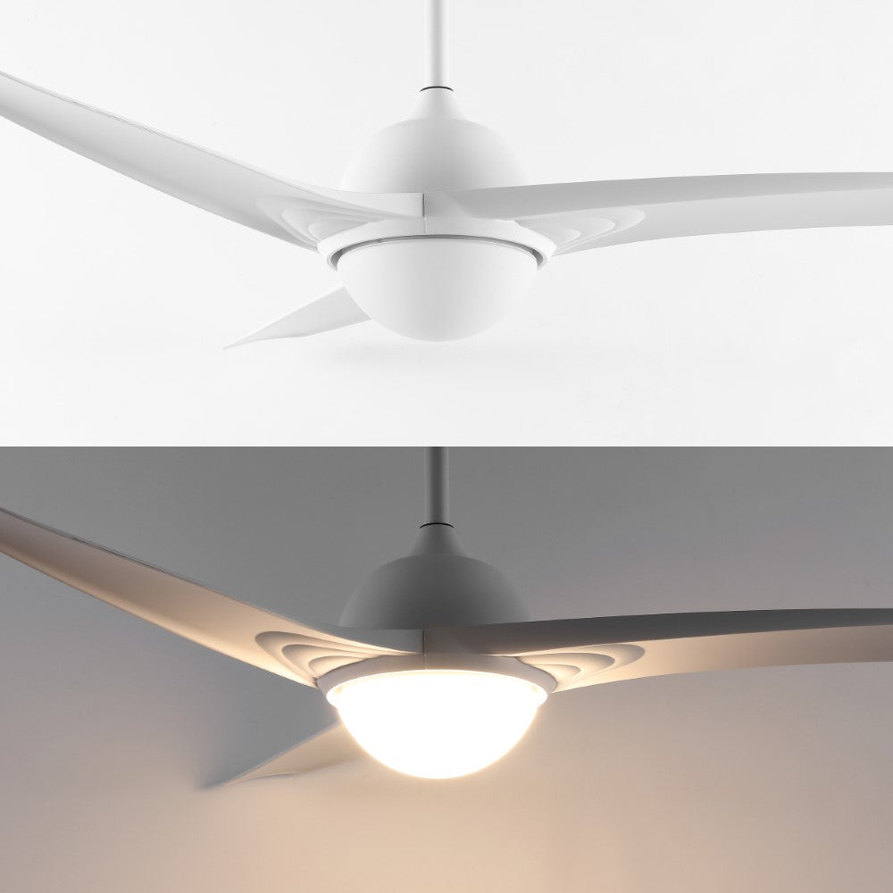 Marissa 52" Contemporary Industrial Iron/Plastic Mobile-App/Remote-Controlled 6-Speed Propeller Integrated LED Ceiling Fan