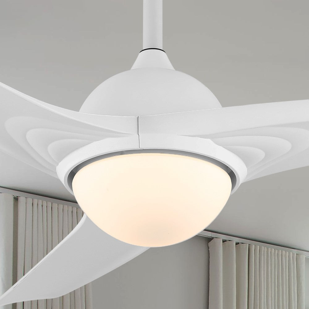 Marissa 52" Contemporary Industrial Iron/Plastic Mobile-App/Remote-Controlled 6-Speed Propeller Integrated LED Ceiling Fan