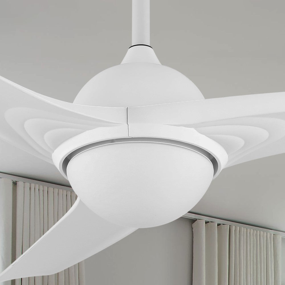 Marissa 52" Contemporary Industrial Iron/Plastic Mobile-App/Remote-Controlled 6-Speed Propeller Integrated LED Ceiling Fan